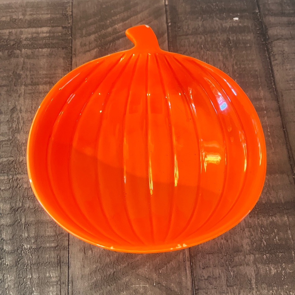 Share Fall Halloween Pumpkin Dish Bowl Orange Used READ